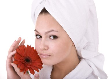 Beautiful young woman in spa. Health . clipart