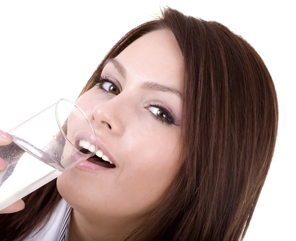 Nő pohár vízzel. — Stock Fotó