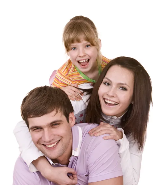 Szczęśliwą rodzinę i dziecko. na białym tle. — Zdjęcie stockowe