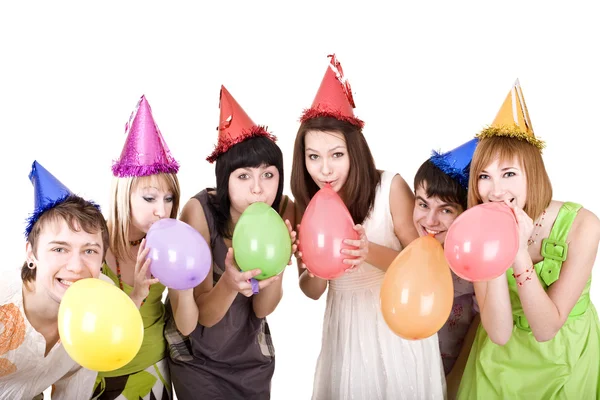 Grupo de adolescentes celebrar cumpleaños. — Stockfoto