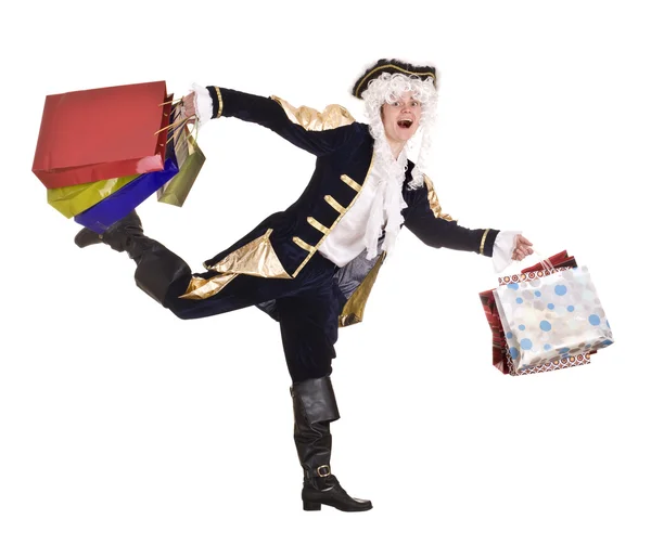 Man in shopping with old costume. — Stock Photo, Image