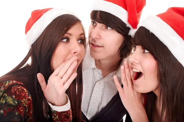 Group in santa claus claus. — Stock Photo, Image
