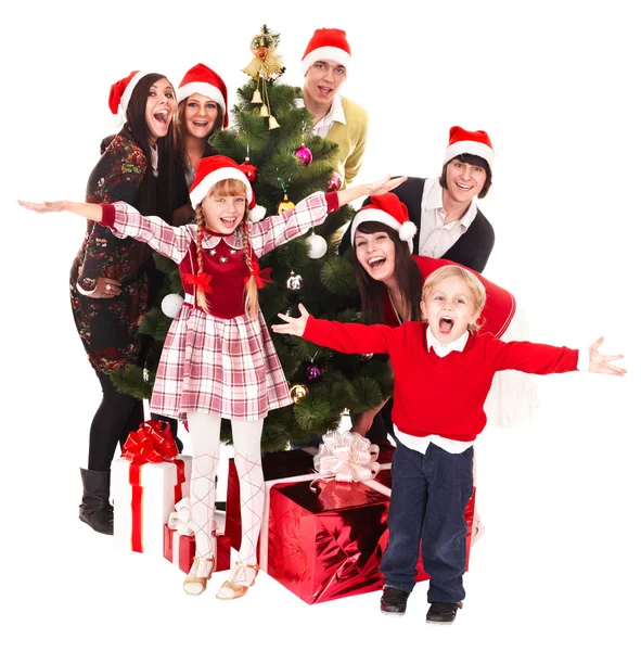 Χριστούγεννα, παιδιά και δέντρο — Φωτογραφία Αρχείου
