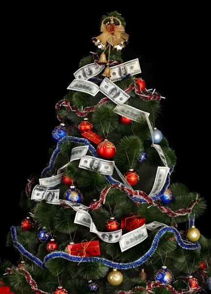 Weihnachtsbaum mit Geld Dollar — Stockfoto