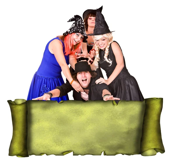 Group in witch costume — Stock Photo, Image