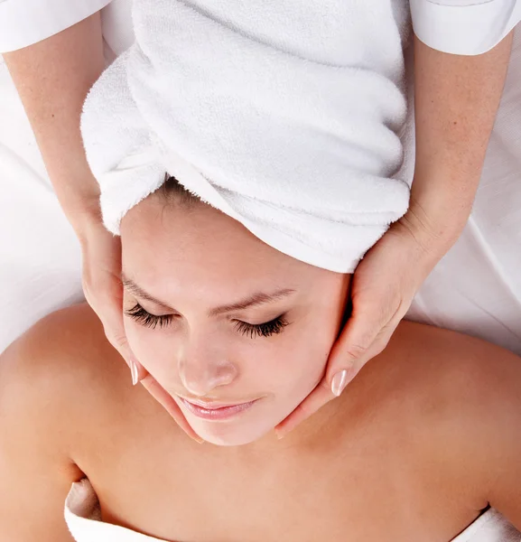 Young woman in spa. Facial massage. — Stock Photo, Image