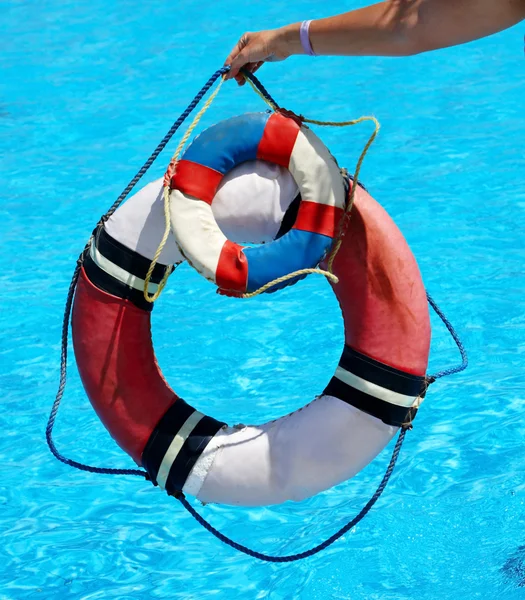 Group of life buoy on water. — Stock Photo, Image