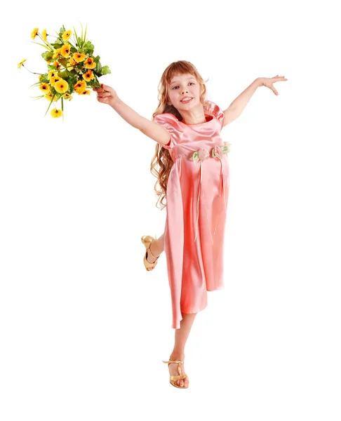 Vacker flicka med våren blomma. — Stockfoto