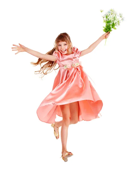 Mooi meisje met voorjaar bloem. — Stockfoto