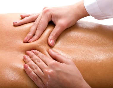 Massage of back. Spa resort.