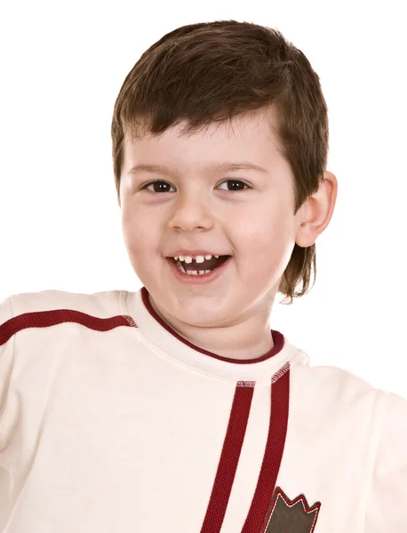Menino de camisola esporte sorrindo . — Fotografia de Stock