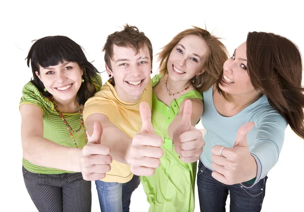 Group of throwing out thumbs. Stock Photo