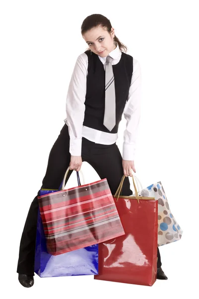 女企业家与袋购物 — 图库照片