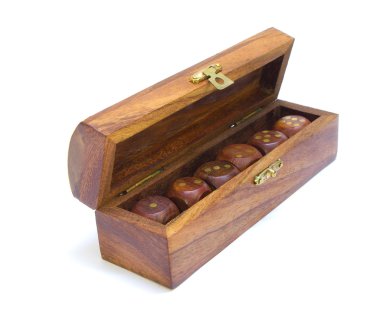 Set of old wooden dice clipart