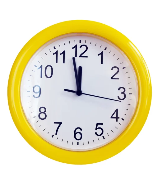 Reloj de pared amarillo — Foto de Stock