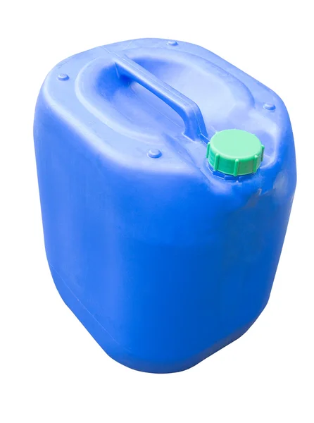 Blue plastic canister — Stock Photo, Image