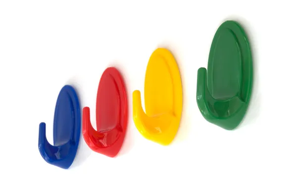 Color wall hook hangers — Stock Photo, Image