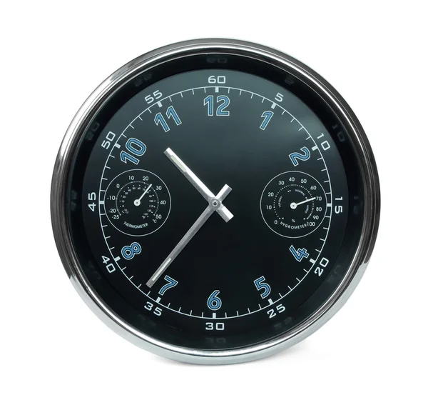Настінний годинник з гідрометром і термометром — стокове фото