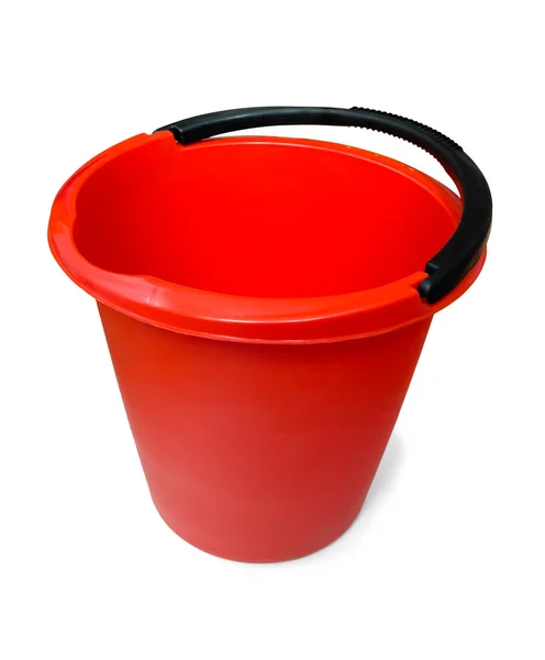 红色的塑料桶 — 图库照片