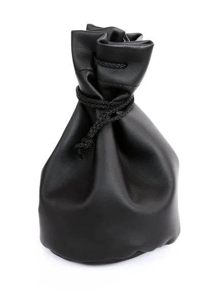 Чёрная кожаная сумка — стоковое фото