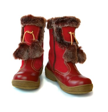 Winter childrens boots clipart
