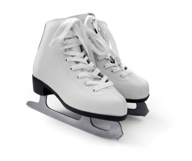 White figure ice skates clipart