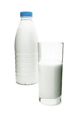 Milk bottle and glass clipart