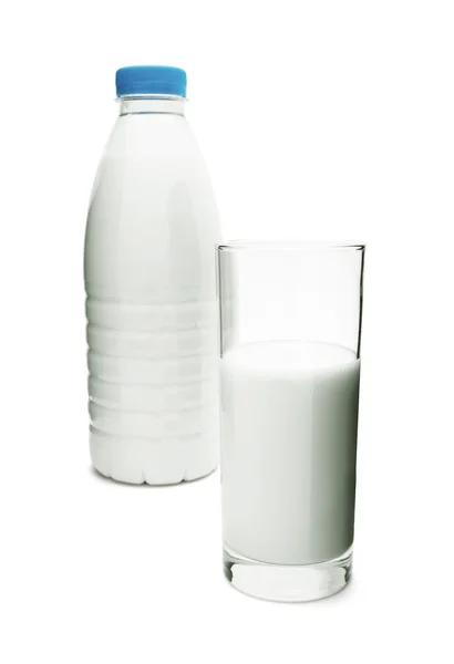 Bottiglia di latte e vetro — Foto Stock