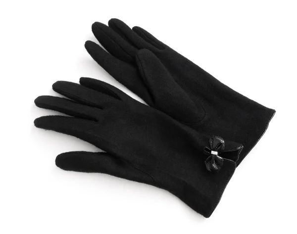 Перчатки из чёрной шерсти — стоковое фото