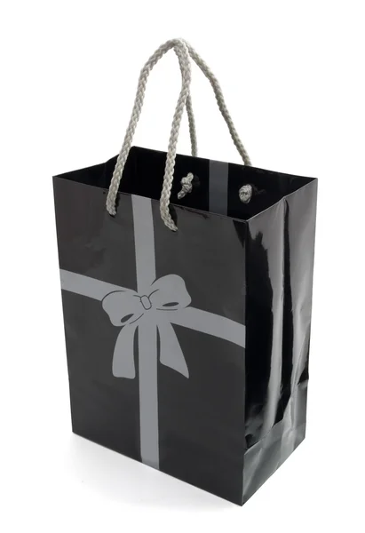 Siyah hediye çanta — Stok fotoğraf