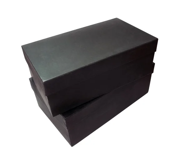 Černé kartonové krabice — Stock fotografie