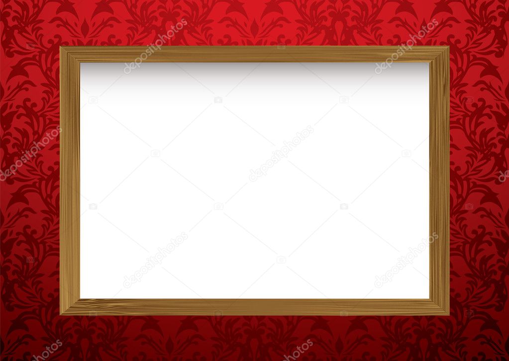 Wood frame on red