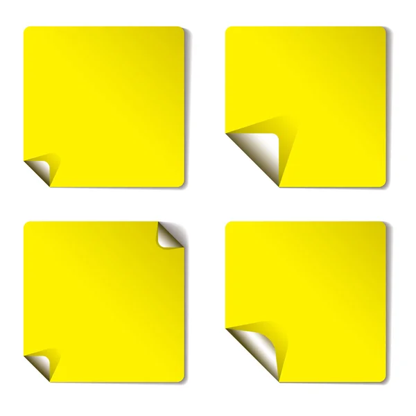 Sárga változata oldal curl — Stock Vector