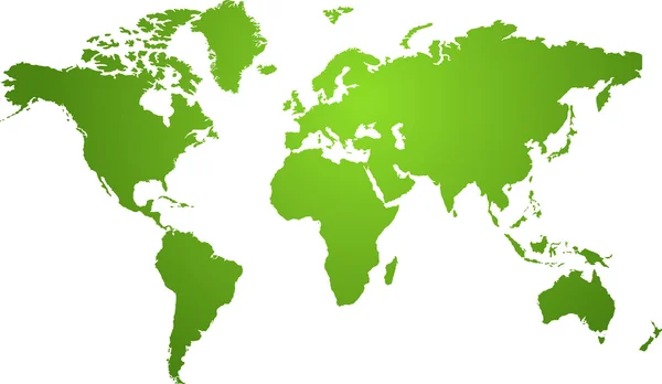 Πράσινο χάρτη του κόσμου — Διανυσματικό Αρχείο