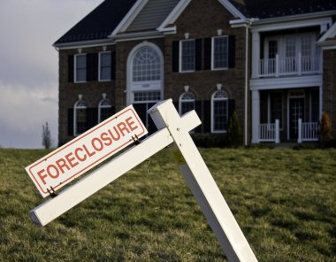 Foreclosure Sign by house clipart