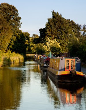 Old canal barges at Ellesmere clipart
