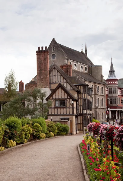 Vecchie case medievali a Shrewsbury — Foto Stock