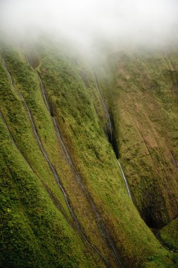 Multiple waterfalls on Kauai clipart