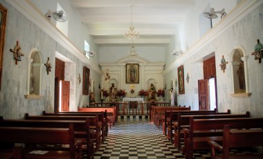 Interior of El Quelite Church in Mexico clipart