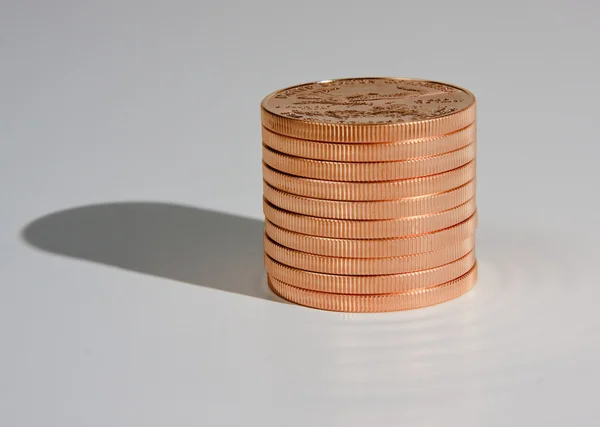 Stack of one ounce gold coins — Stock Photo, Image