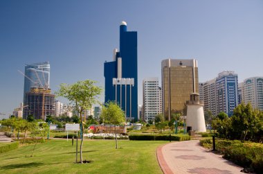 Abu Dhabi Skyline with lighthouse clipart