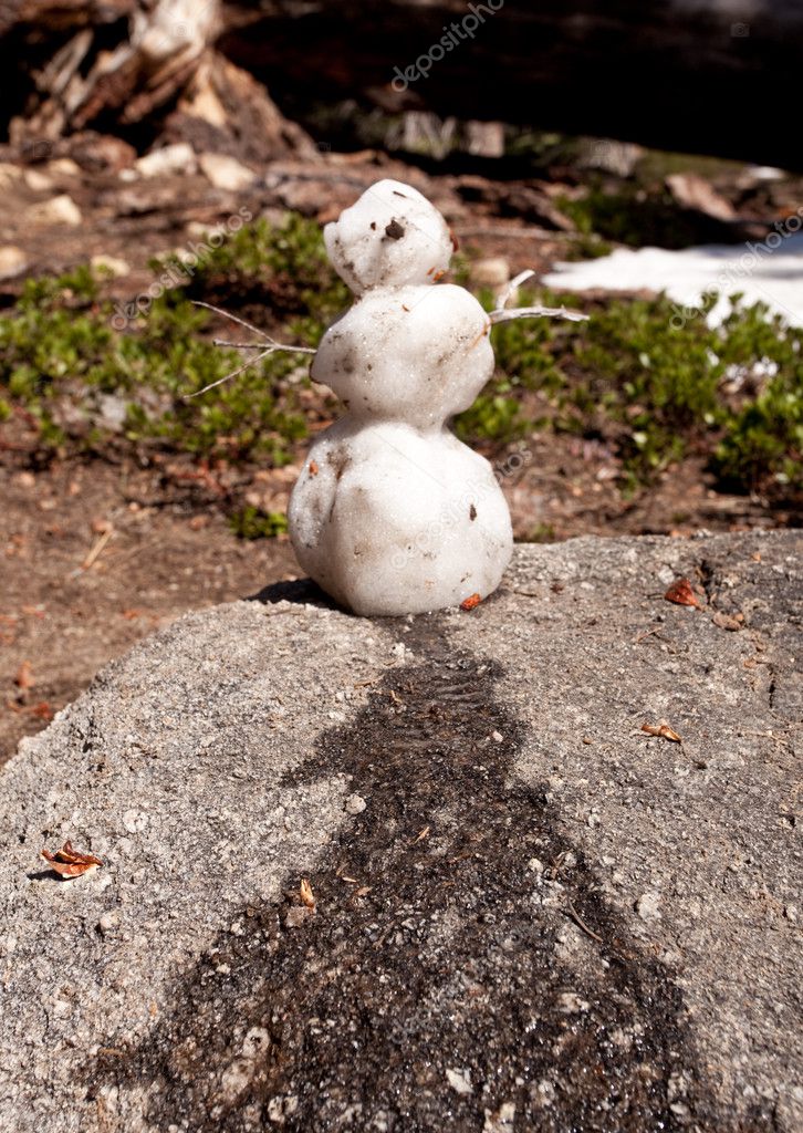 Melting Snowman On Granite Rock Stock Photo Image By C Steveheap