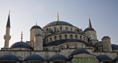 Sultanahmet Camii kubbeleri ağaçları ile çerçeveli