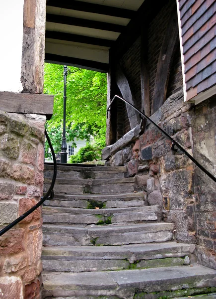 Kamienne schody w shrewsbury — Zdjęcie stockowe