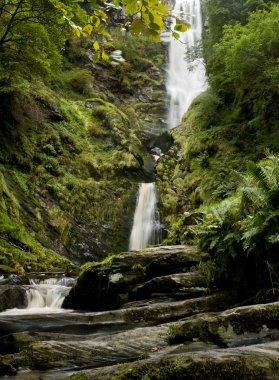 Vertical waterfall in Wales clipart