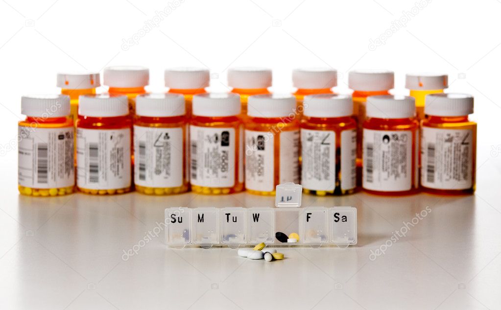 Horizontal drug bottles
