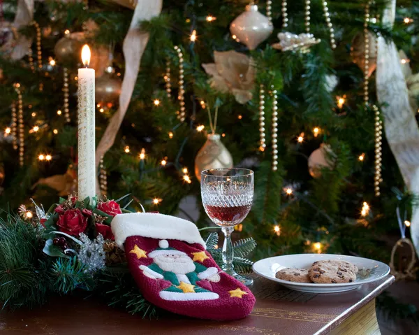 Sherry e biscotti per Babbo Natale — Foto Stock