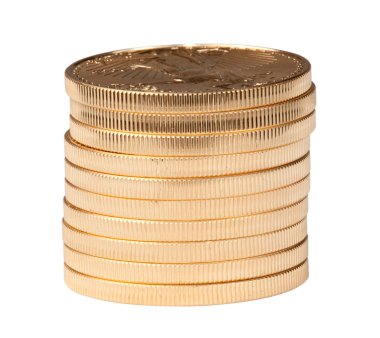 Stack of ten pure gold coins clipart