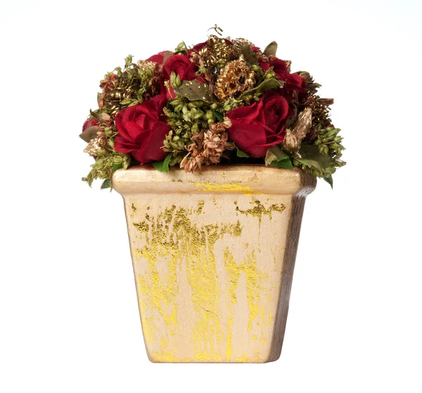 Isolated xmas centerpiece with roses — Stock Photo, Image
