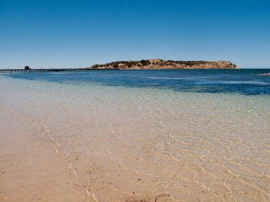 Beach at Granite Island Victor Harbor clipart